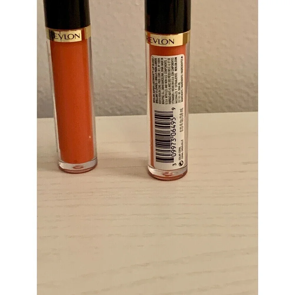 2X SET Revlon Super Lustrous Lip Gloss 243 Solar Coral NEW
